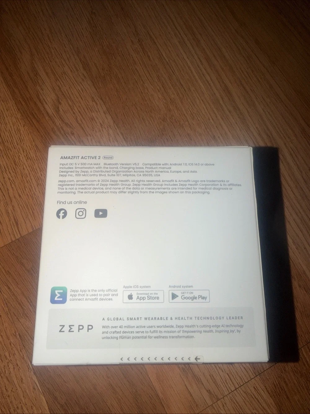 Amazfit Active 2 Premium Version 44mm Fitness Smart Watch Leather Band SEALED